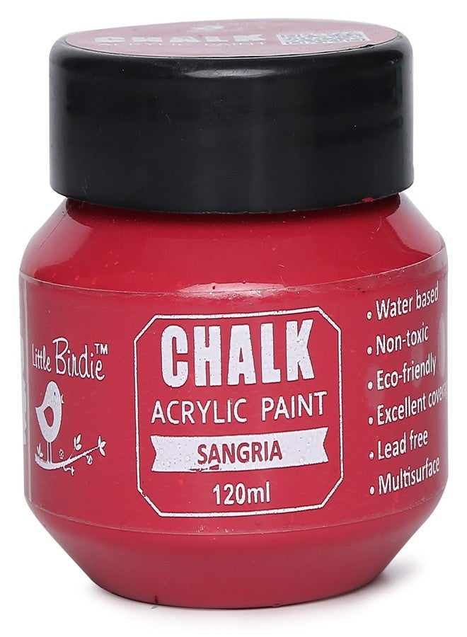 إتسي-بيتسي طلاء طباشيري للديكور المنزلي من ليتل بيردي، لون سانجريا - 120 مل | طلاء طباشيري للأثاث الخشبي، والجدران، والديكور المنزلي، والزجاج، وأواني التيراكوتا، وطلاء طباشيري أكريليك مطفي | طلاء متعدد الأسطح - Image 1